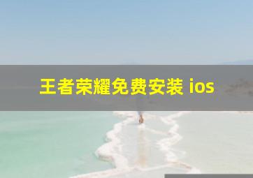 王者荣耀免费安装 ios